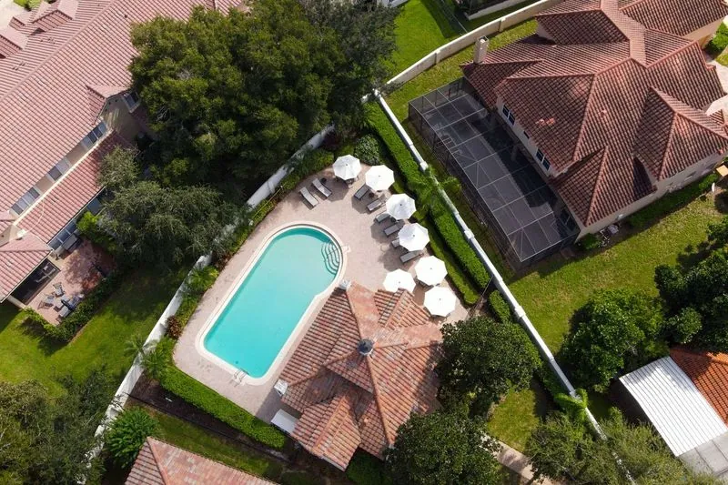 Aerial view of the community pool